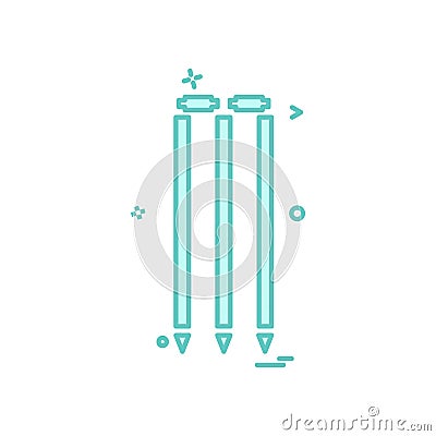 wicket cricket play icon vector design Vector Illustration