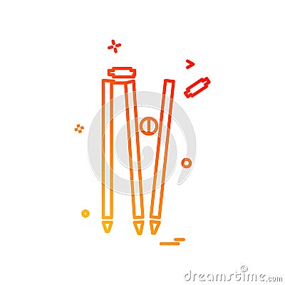 wicket out cricket icon vector design Vector Illustration