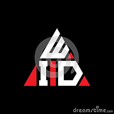 WID triangle letter logo design with triangle shape. WID triangle logo design monogram. WID triangle vector logo template with red Vector Illustration