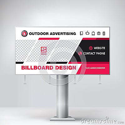 Billboard design, template for outdoor advertising, Modern business concept. Creative background Stock Photo