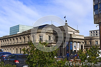 Wide angle shot of the Plaza Independencia in Uruguay Editorial Stock Photo