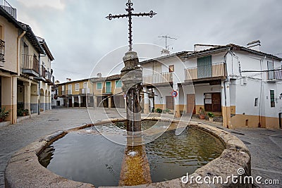 Guadalupe vintage streets with fountain wide angle Stock Photo