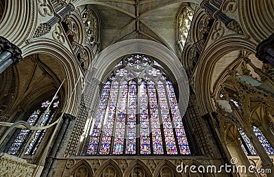 Lincoln Cathedral stained glasswindow Stock Photo