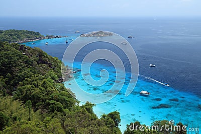 Wide angle view of Similan Islands Stock Photo