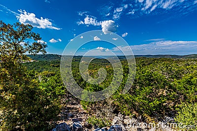 Wide Angle View of the Texas Hill Country Stock Photo