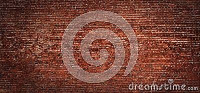 Wide angle Vintage Red brick wall Background Stock Photo