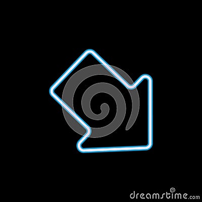 wide arrow icon in neon style. One of web collection icon can be used for UI, UX Stock Photo