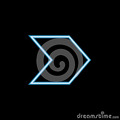 wide arrow icon in neon style. One of web collection icon can be used for UI, UX Stock Photo