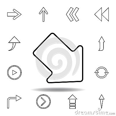 wide arrow icon. Thin line icons set for website design and development, app development. Premium icon Stock Photo