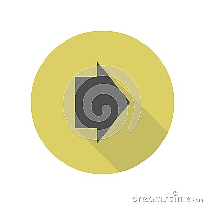wide arrow long shadow icon. Simple glyph, flat vector of WEB icons for ui and ux, website or mobile application Stock Photo