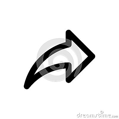 Wide arrow to the right, simple web or mobile interface vector icon Vector Illustration