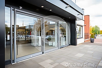 wide automatic sliding doors for easy access Stock Photo