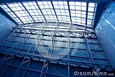 Wide blue ceiling Stock Photo