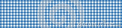 Checkered tablecloth banner blue white Stock Photo