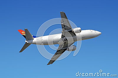 Wide-bodied jet airliner Stock Photo