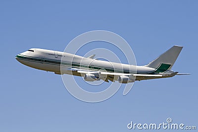 Wide-bodied jet airliner Stock Photo