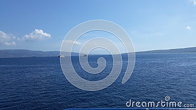 wide expanse of blue sea in very beautiful weather time Stock Photo