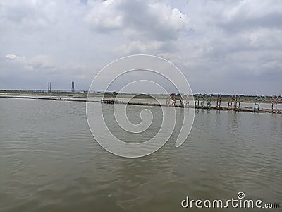 wide expanse of ponds Stock Photo
