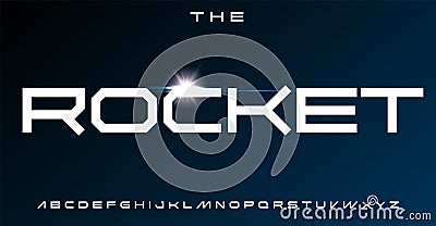 Wide geometric font, sci-fi squared letters, innovative angular alphabet for futuristic design, modern tech branding Vector Illustration