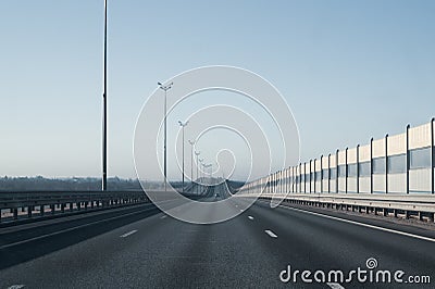 Wide highway. long roadway. road going into the distance Stock Photo