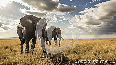 Wide Horizons: Wildlife Adventures in Wide-Angle Stock Photo