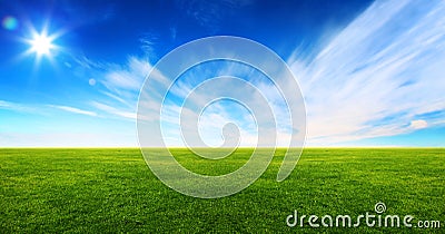 Wide image of green grass field Stock Photo