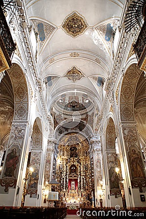 Saint Madeleine church in Seville vertical Editorial Stock Photo