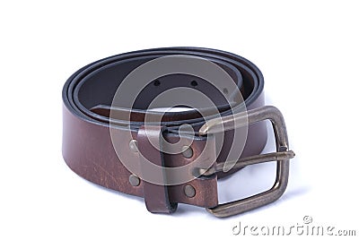 Wide leather belt Stock Photo