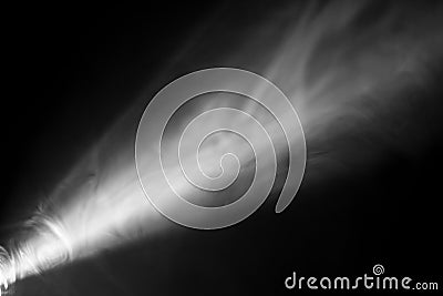 Wide lens projector with light beam . smoke texture spotlight ,abstract background . Stock Photo