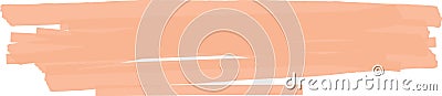Wide light orange marker stroke creating a vibrant horizontal stripe, perfect for highlighting text or adding visual Vector Illustration