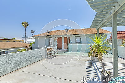 Wide open deck for multiple apartment in the entry area Stock Photo
