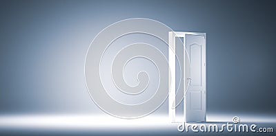 Wide open door. Faith, hope and option for future success Cartoon Illustration