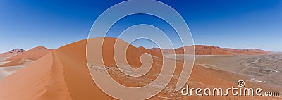 Wide panorama Dune 45 in sossusvlei Namibia Stock Photo