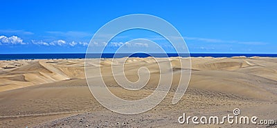 Wide panorama, Maspalomas dunes Stock Photo
