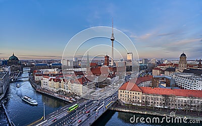 Wide panoramic view of Berlin Editorial Stock Photo