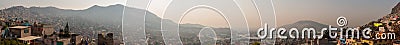 Wide Panoramic view of Tlalnepantla de Baz and Mexico City Editorial Stock Photo