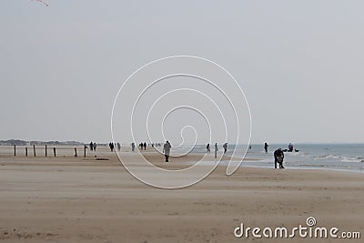 Wide sandy beach of danish North sea coast Stock Photo