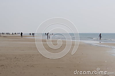 Wide sandy beach of danish North sea coast Stock Photo