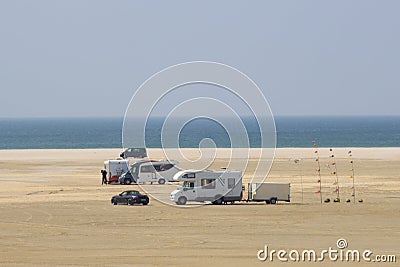 Wide sandy beach of danish North sea coast Stock Photo