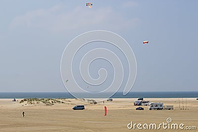 Wide sandy beach of danish North sea coast Stock Photo