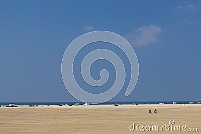 Wide sandy beach of danish North sea coast Stock Photo