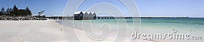 Wide Scenic Panorama of Busselton Jetty West Australia Stock Photo