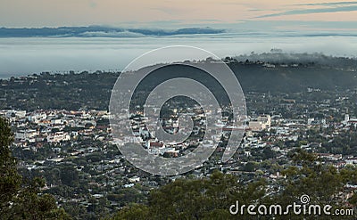 Wide scenic view of Santa Barbara, California. Stock Photo