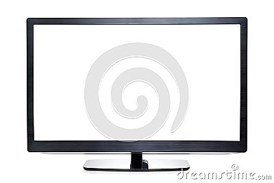 Wide screen TV isolated on white with clipping path Stock Photo