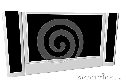 Wide screen TV set Stock Photo