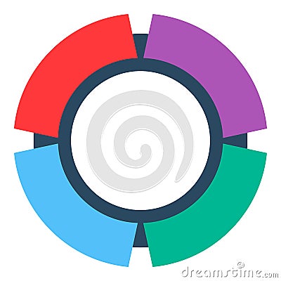 Wide striped circle icon, flat style Cartoon Illustration