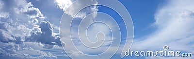 Wide Summer Blue Sky Website Banner Stock Photo