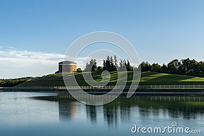 Wide View of Woodland Reservoir at Syracuse, New York Stock Photo