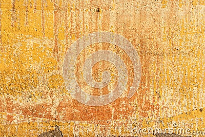 Wide white spote on yellow wall Stock Photo