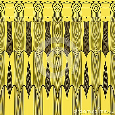 wide yellow and grey art-deco pattern and design Stock Photo